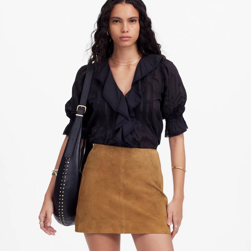 NWT Madewell Suede Mini Skirt